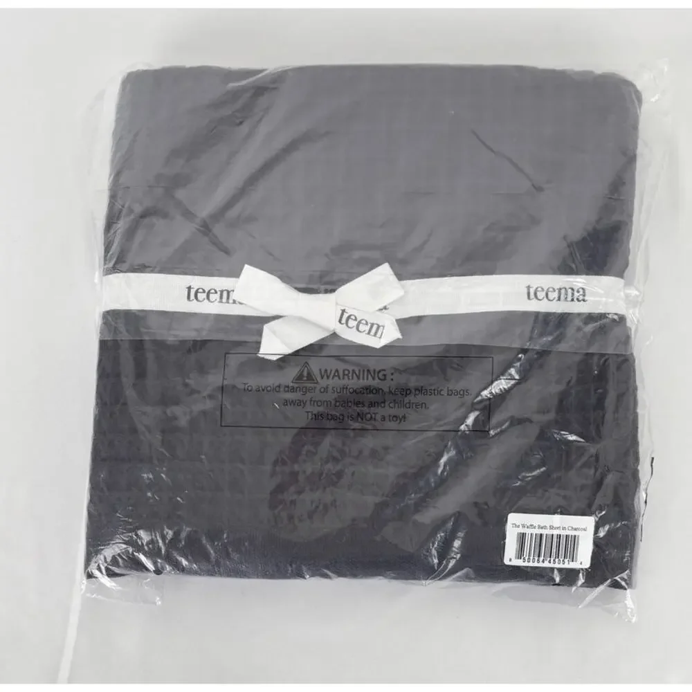 Teema Turkish Cotton Waffle Bath Sheet Towel Charcoal 35